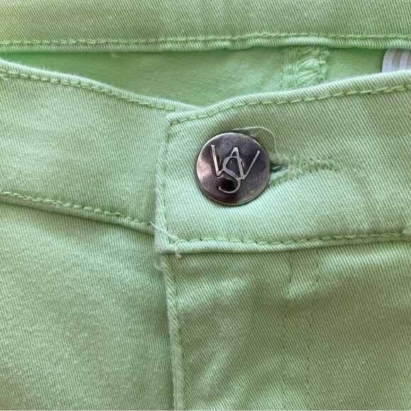 White Stag Apple Lime Green Jeans Pants  Pockets Straight Leg Zip Size 6P - Picture 4 of 10